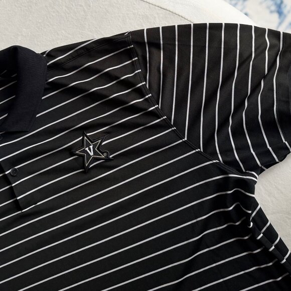Men's Vanderbilt Striped Polo, Black w/ White Stripes, XXL, Short Sleeve - Picture 5 of 6